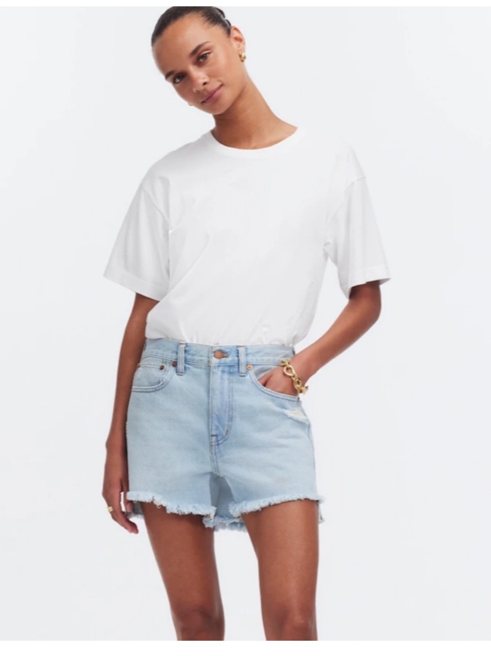 Madewell Relaxed Mid-Length Denim Shorts in Wengler Wash:
Step-Hem Edition 27 - Picture 2 of 12